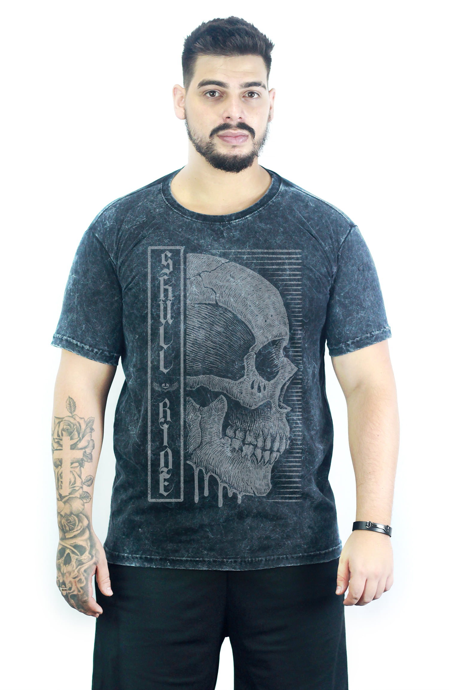 Camiseta Caveira Dark Skull M-5 Marmorizada