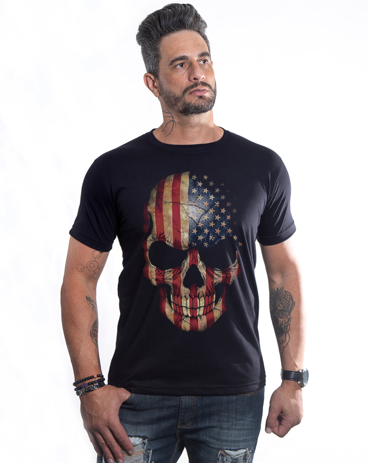 Camiseta Caveira American Skull