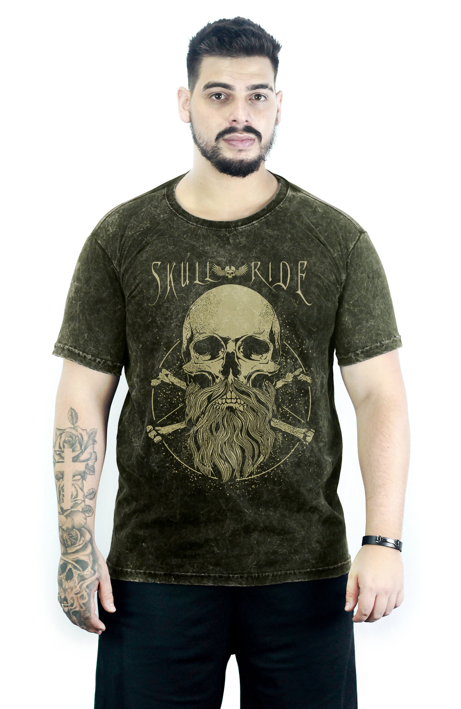 Camiseta Bearded Skull Marmorizada