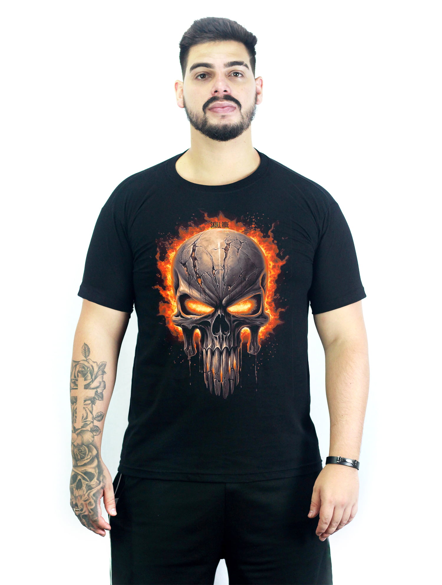 Camiseta Dark Skull Fire