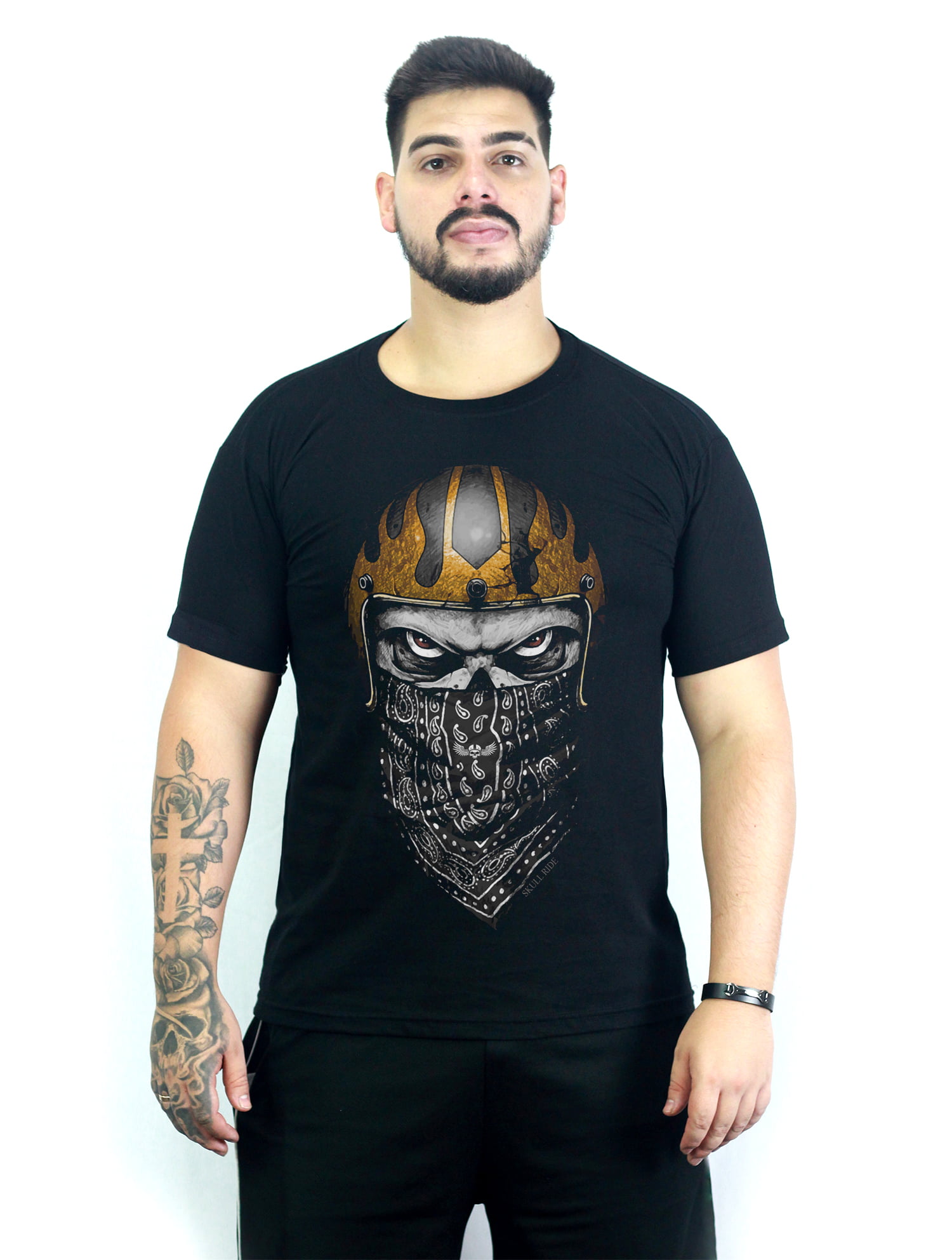 Camiseta Skull Flames Helmet 