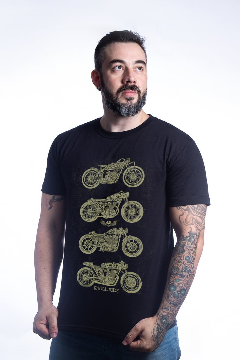 Camiseta Skull Ride Motorcycle M-6