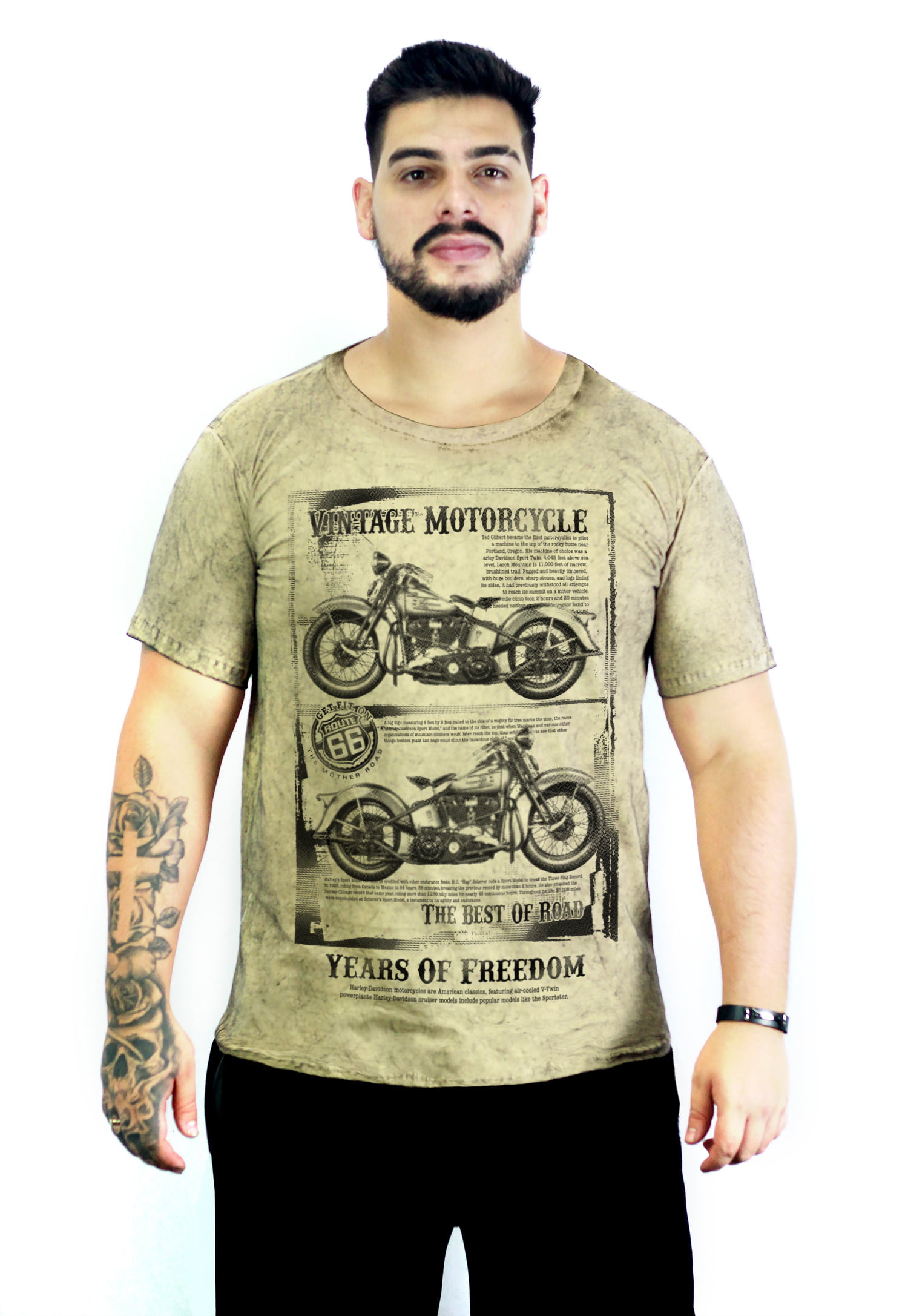 Camiseta Motorcycle Vintage M-1 Marmorizada