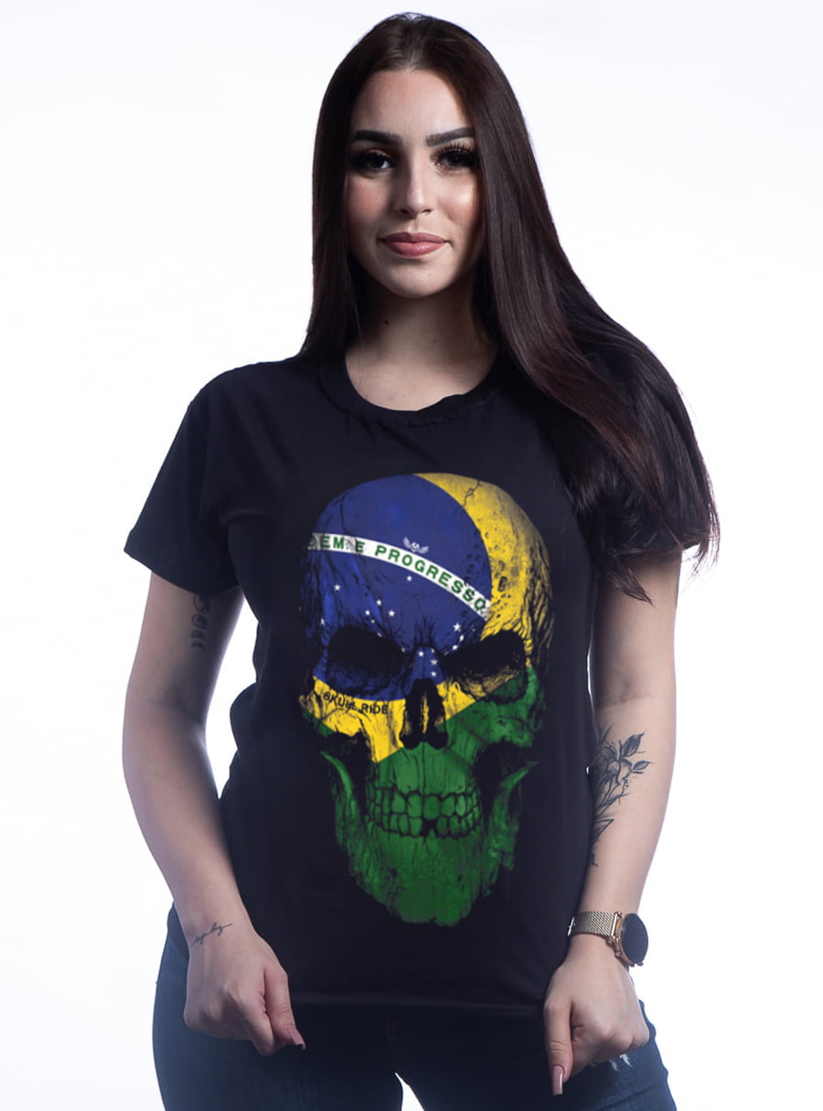 BABY LOOK  Caveira Brasil Skull Ride M-2