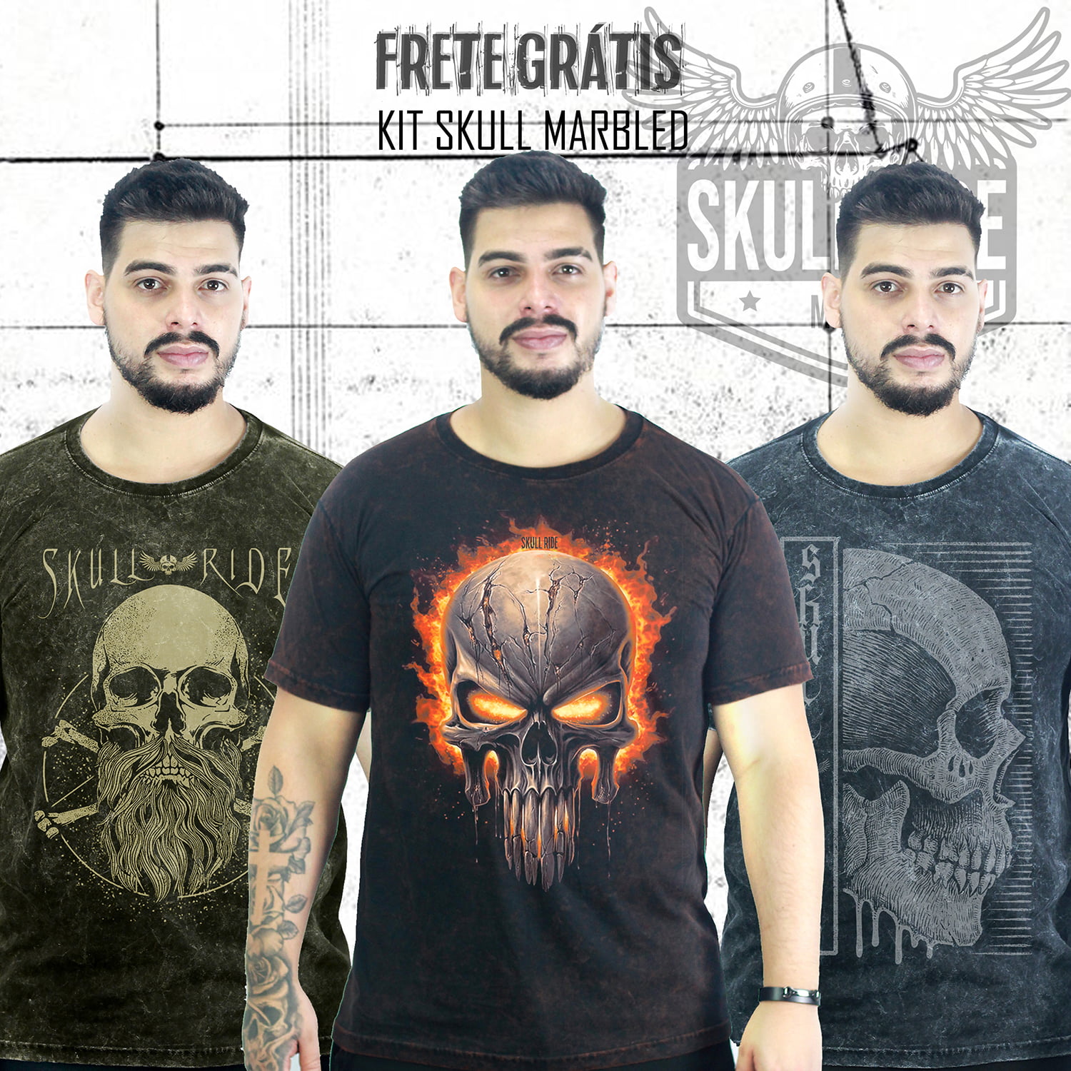 Camiseta Camo Classic Skull Tee - Berninis