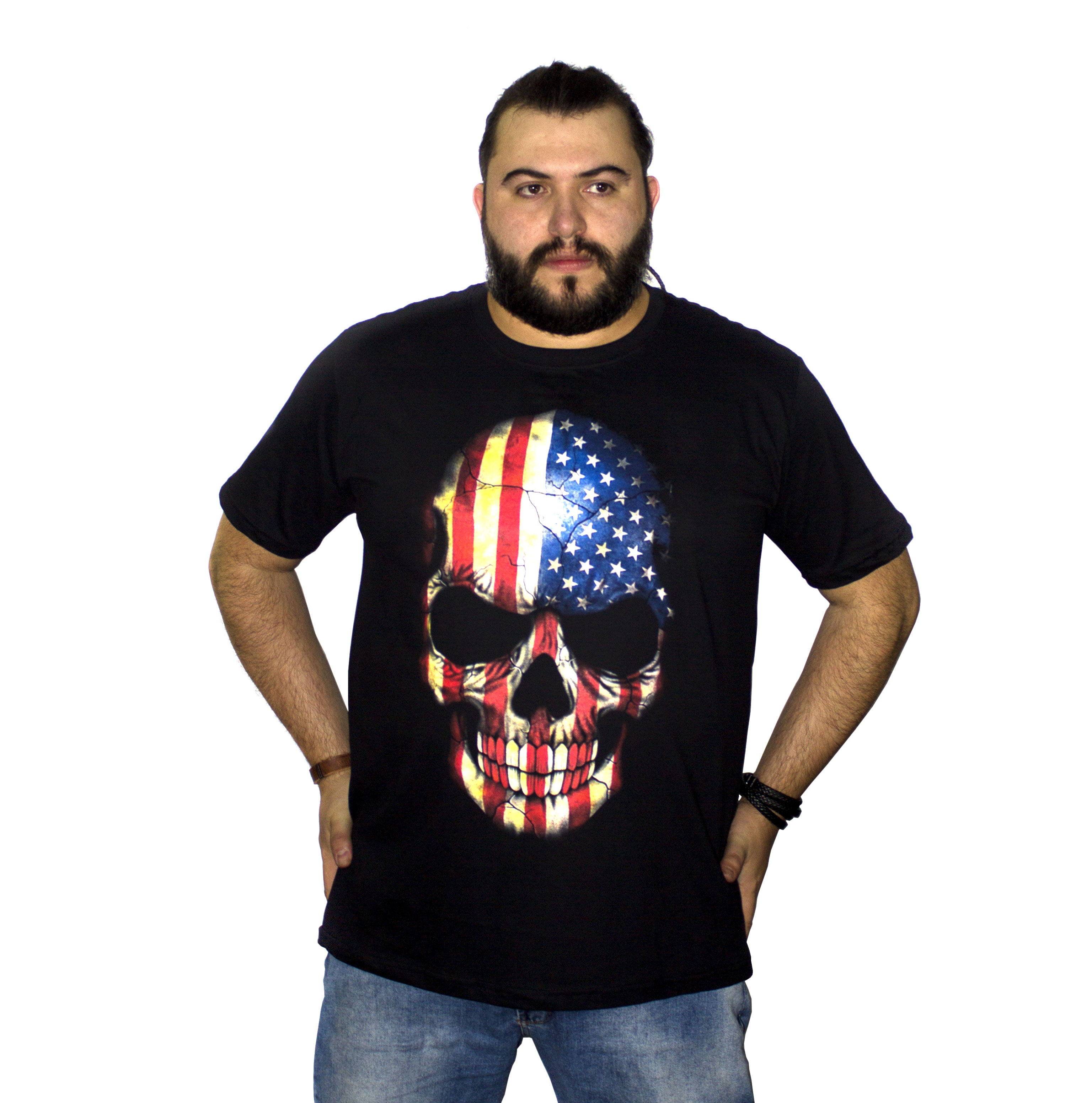 Camiseta Plus Size American Skull