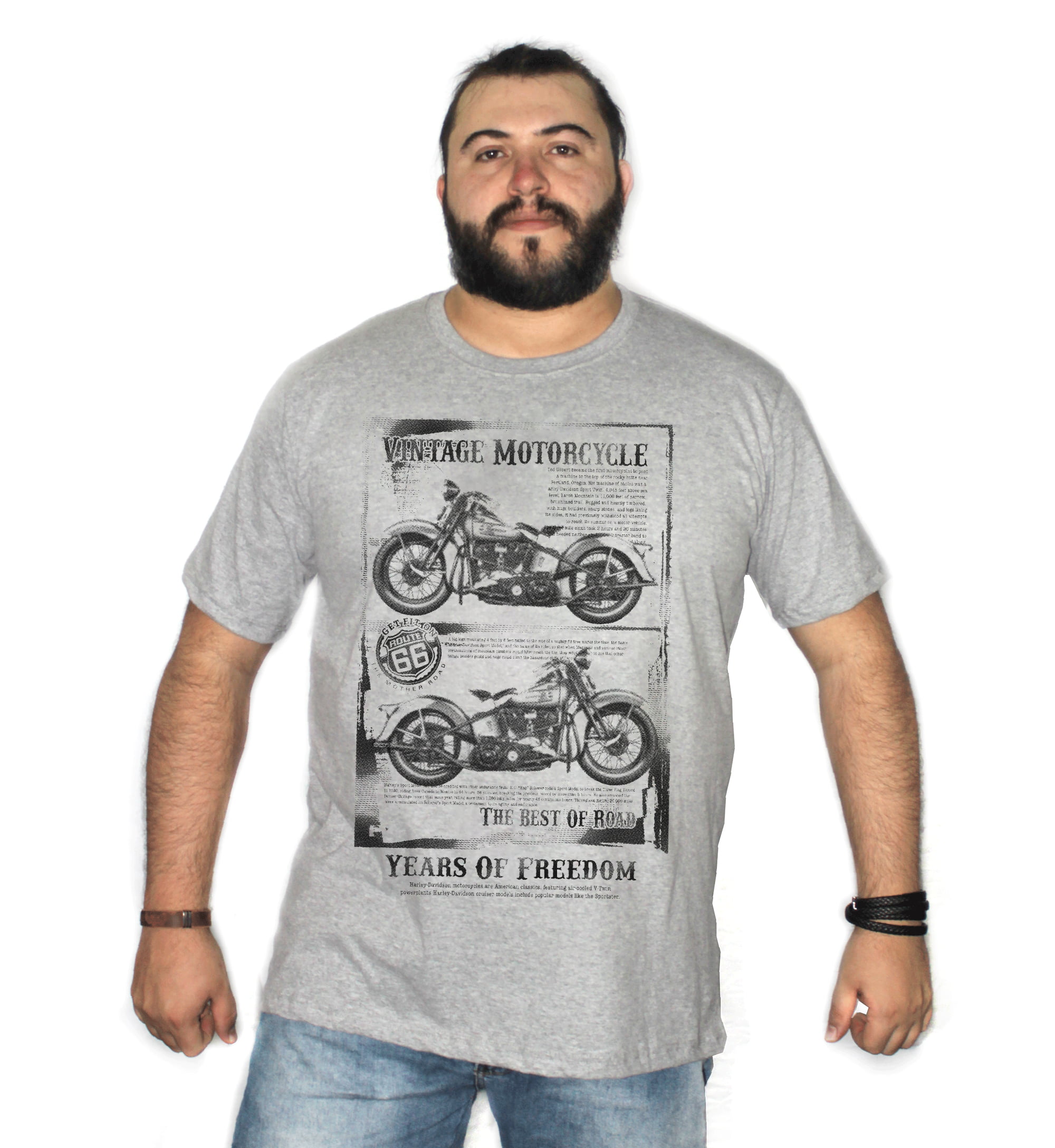 Camiseta Plus Size Motorcycle Vintage M-1