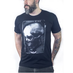 Camiseta  Caveira Dark Skull M-3  Monocromática