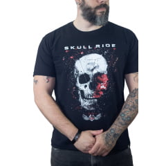Camiseta  Caveira Skull Galaxi Vermelha